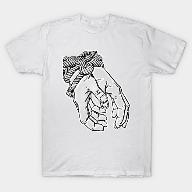 tied hands T-Shirt by Marccelus